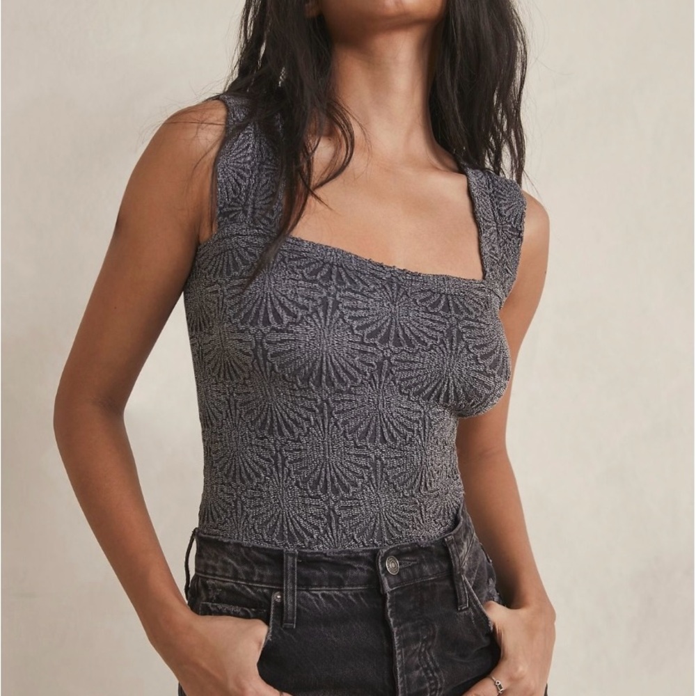 Free People Love Letter Cami Black M/L
